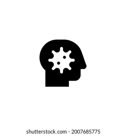 Brain virus or infection vector icon. Virus in had symbol isolated Vector EPS 10