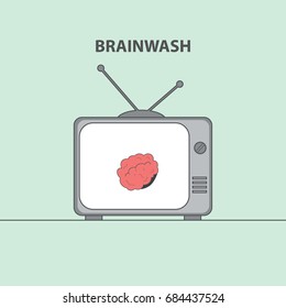 Brain wash TV Vector illustration