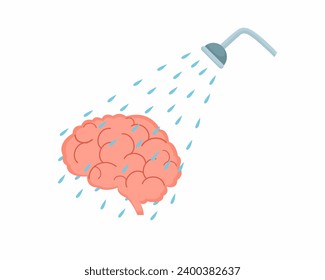 Brain wash with water manipulating thoughts with fake news vector illustration