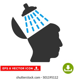 Brain Washing EPS vector icon. Illustration style is flat iconic bicolor blue and gray symbol on white background.