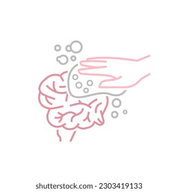 Brain washing icon, pictogram. Propaganda, disinformation concept. Mind manipulation. Editable vector illustration isolated on a white background.
