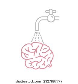 Brain washing icon, pictogram. Propaganda, disinformation concept. Mind manipulation. Editable vector illustration isolated on a white background.