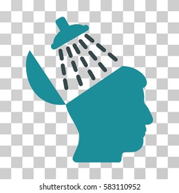 Brain Washing vector icon. Illustration style is a flat iconic bicolor soft blue symbol on a transparent background.