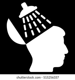 Brain Washing vector icon. Style is flat graphic symbol, white color, black background.