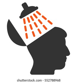 Brain Washing vector icon. Style is flat graphic bicolor symbol, orange and gray colors, white background.
