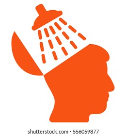 Brain Washing vector icon. Style is flat graphic symbol, orange color, white background.
