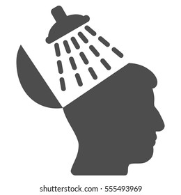 Brain Washing vector pictogram. Style is flat graphic symbol, gray color, white background.