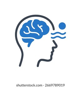 Onda cerebral durante el icono de vigilia aislado sobre fondo blanco 
