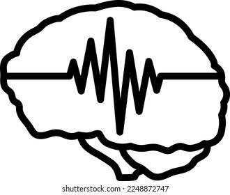 Brain wave isolated vector icon.