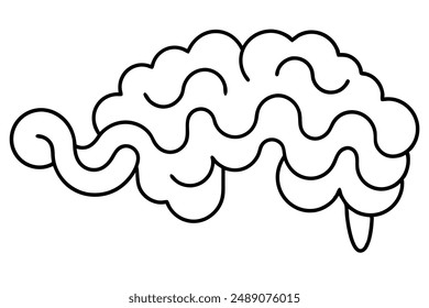 Ilustración de diseño de arte de línea de ondas cerebrales
