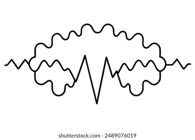 Brain Wave Line Art Design Illustration Elegante Kunstwerke