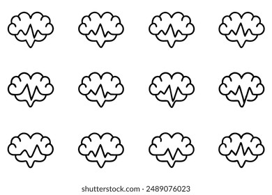 Brain Wave Line Art Design Illustration Abstract Artwork