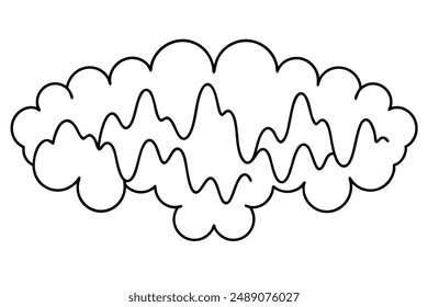 Brain Wave Line Art Design Illustration Artistic Drawing