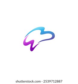 Brain wave simple logo design concept