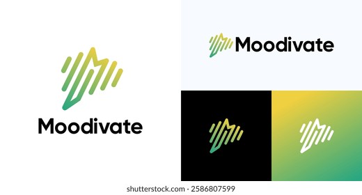 Brain wave spectrum equalizer logo, brain mental health spectrum medical, Abstract audio music, pulse, frequency and digital, Letter M with brain wave spectrum logo vector template.