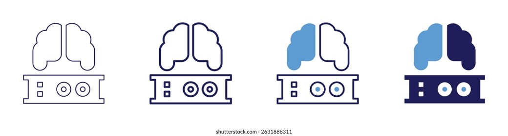 Brain waves icon in 4 different styles. Thin Line, Line, Bold Line, Duotone. Duotone style. Editable stroke.