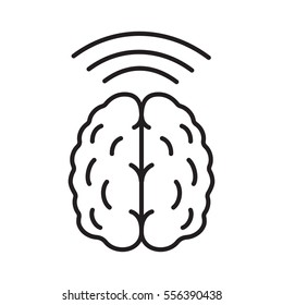 Brain waves linear icon. Thin line illustration. Hypnosis contour symbol. Vector isolated outline drawing