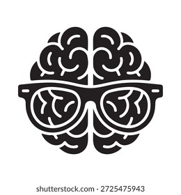 A brain wearing sunglasses a symbol of intelligence and cool thinking