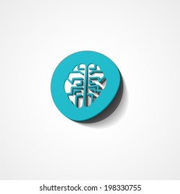 Brain web icon on white background