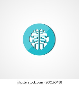 Brain web icon on white background