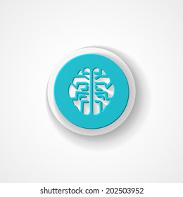 Brain web icon on white background