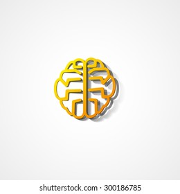 Brain web icon on white background