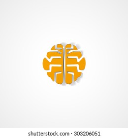 Brain web icon on white background