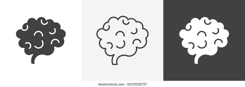 Brain web vector icons set