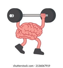 brain with Weights Lifting over head vector