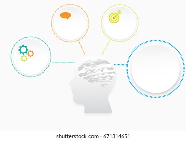 brain white  infographic vector for business idea background 