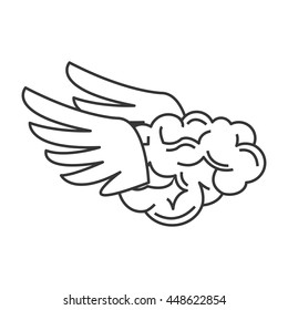 brain with wings icon