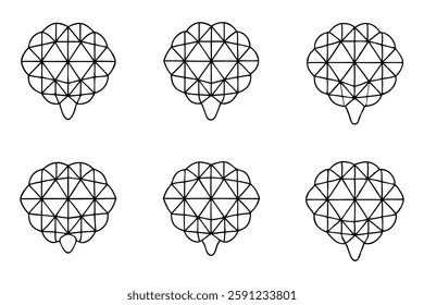 Brain wireframe line art futuristic concept