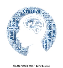 brain word cloud. tag cloud about brain