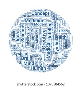 brain word cloud. tag cloud about brain