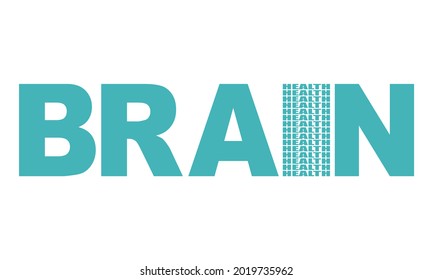 Palabra de cerebro con etiquetas relativas en la nube mientras escribo