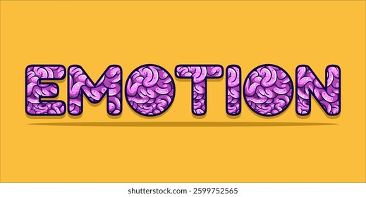 brain word typography poster. Editing manipulation word for postcard, design poster, art for advertising or design element. vector style typography illustration