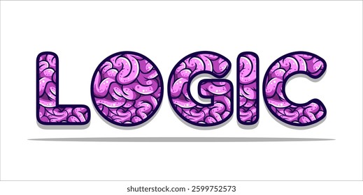 brain word typography poster. Editing manipulation word for postcard, design poster, art for advertising or design element. vector style typography illustration
