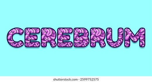brain word typography poster. Editing manipulation word for postcard, design poster, art for advertising or design element. vector style typography illustration