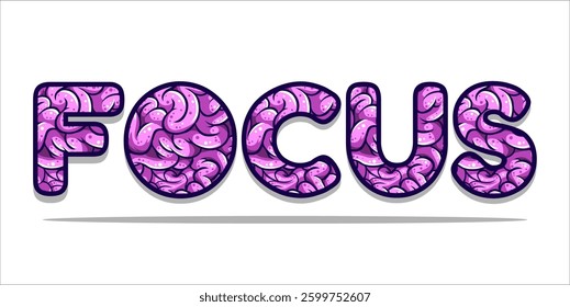 brain word typography poster. Editing manipulation word for postcard, design poster, art for advertising or design element. vector style typography illustration