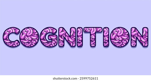brain word typography poster. Editing manipulation word for postcard, design poster, art for advertising or design element. vector style typography illustration