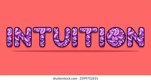 brain word typography poster. Editing manipulation word for postcard, design poster, art for advertising or design element. vector style typography illustration