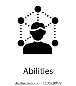 Brain of a worker making some plans a network of nodes is used to display this abilities concept  