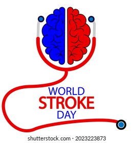 Brain for world stroke day, vector art illustration.
