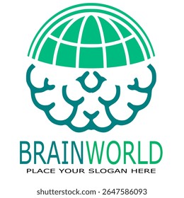 Brain world vector logo template
