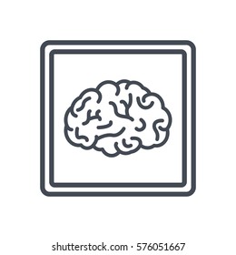 brain x-ray line icon