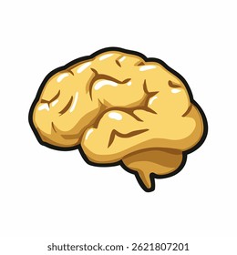 Brain yellow organ sits anatomy background