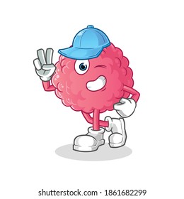 brain young boy character. cartoon mascot vector