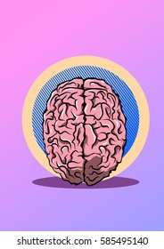 Brain in zombie style. Vector illustration