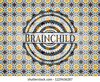 Brainchild arabesque badge. arabic decoration.