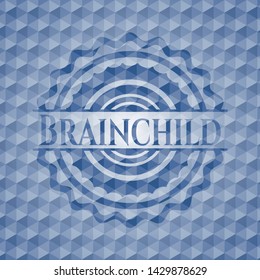 Brainchild blue polygonal emblem. Vector Illustration. Detailed.